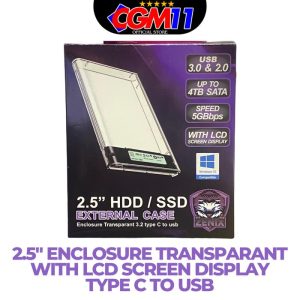 ENCLOSURE ZENIX EXTERNAL CASE 2.5"HDD/SSD TYPE C to USB with LCD SCREEN DISPLAY